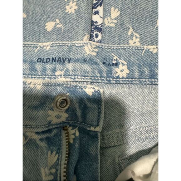 Old navy floral print flare jeans 8 - Picture 5 of 7